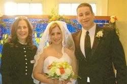 Newlyweds and the officiant