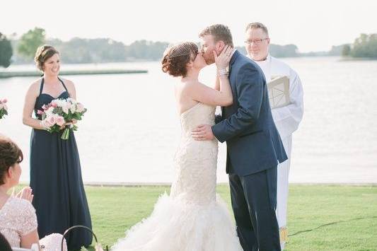 Ceremonial wedding kiss