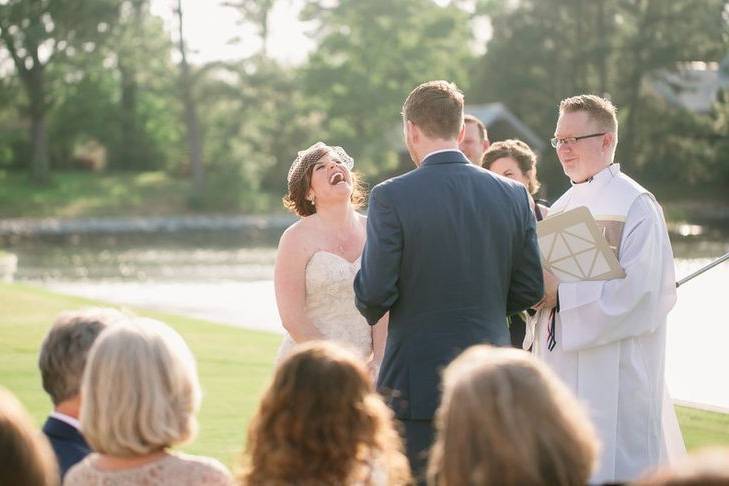 Outdoor wedding ceremony