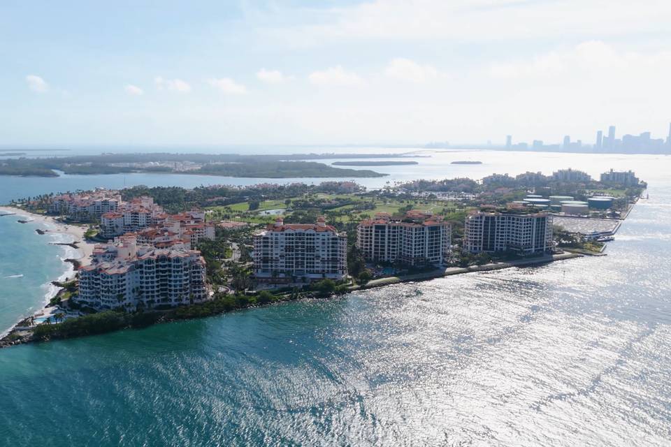 Drone Shot of Fisher Island