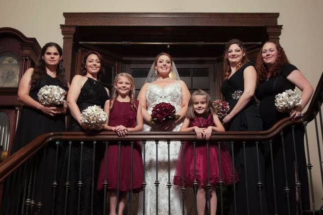 Bridal party on mezzanine