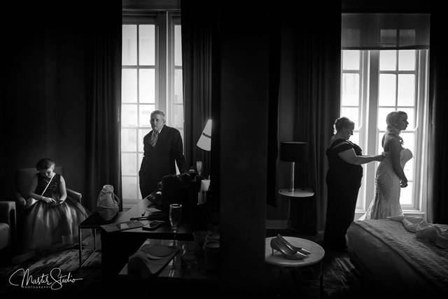 Bride is getting ready