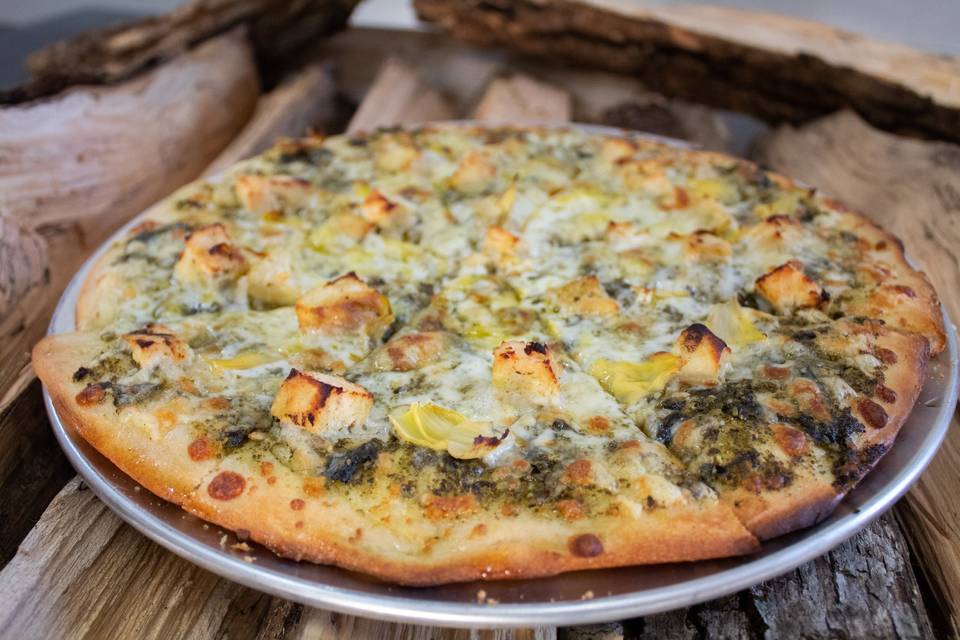 Spinach artichoke pizza