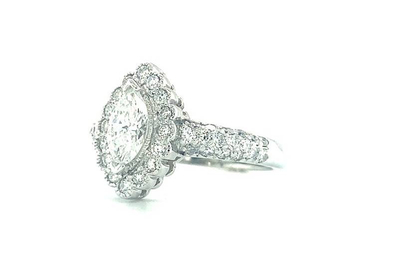 Marquise Halo Diamond Ring