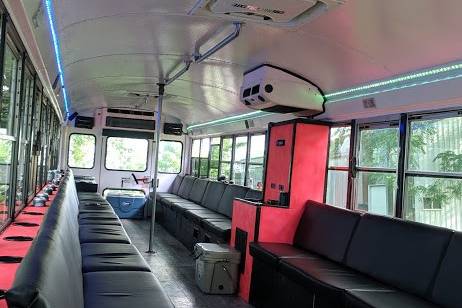 White Limo Bus Interior