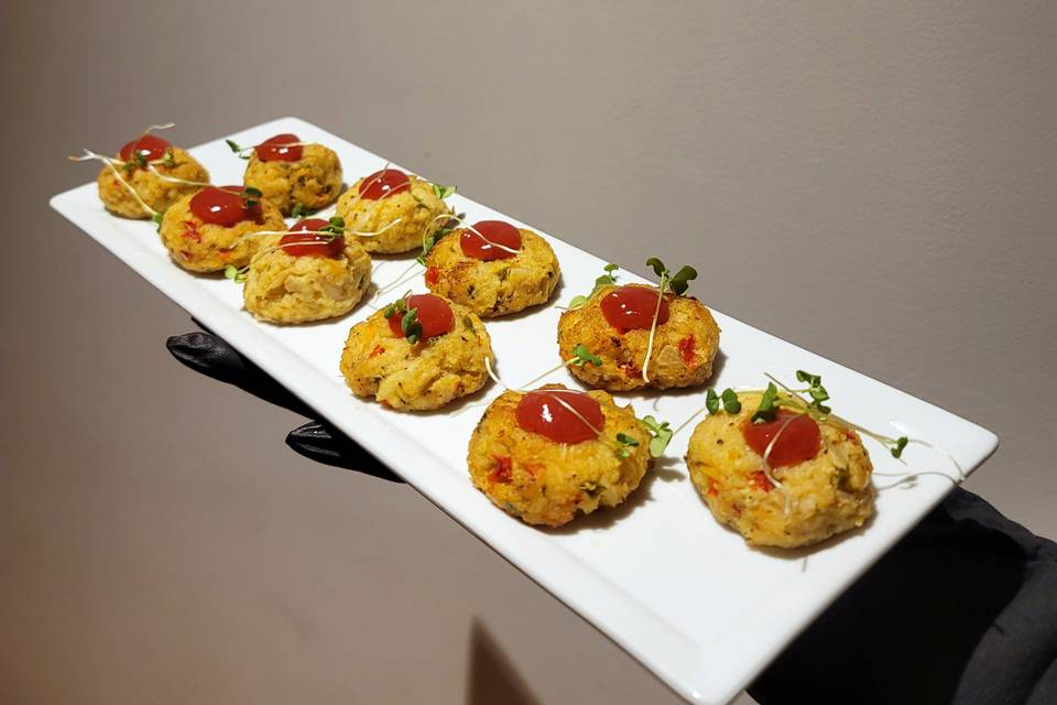 Mini Crab Cakes with Cocktail