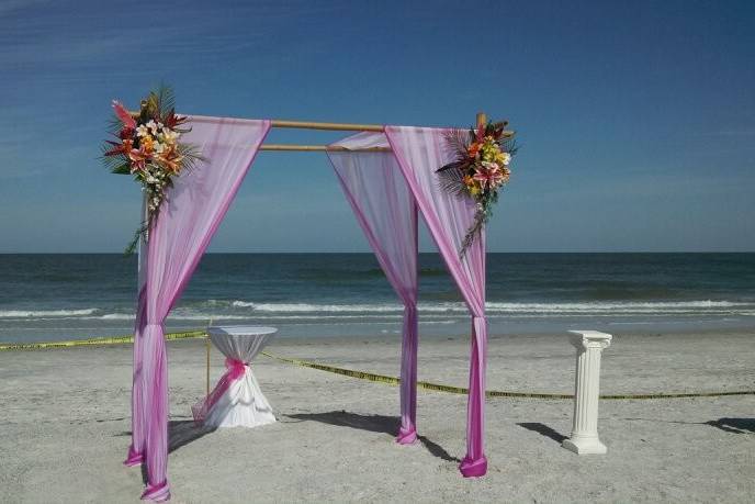 Beach wedding arbor