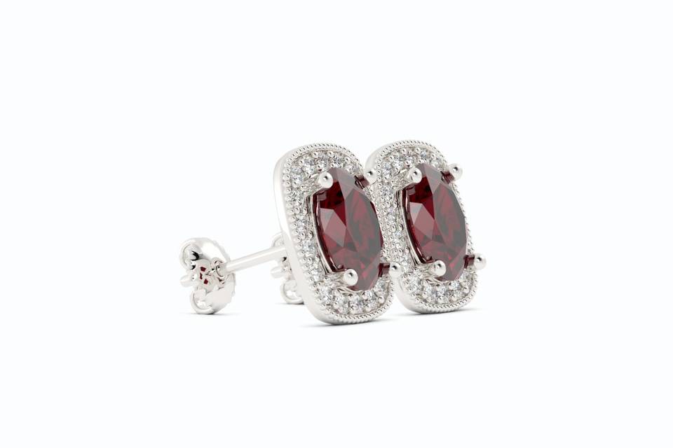 Ruby diamond pave' ears