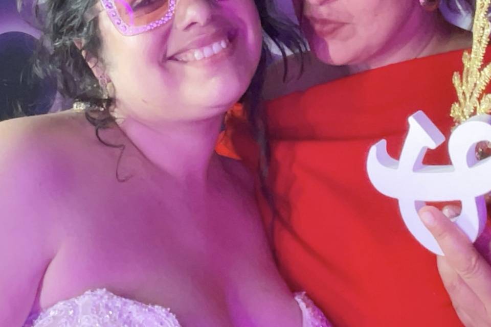 Happy bride and a friend