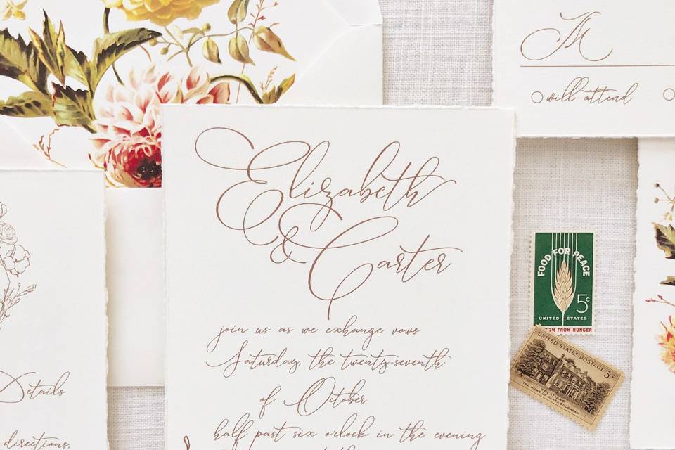 Fall Calligraphy Invitation