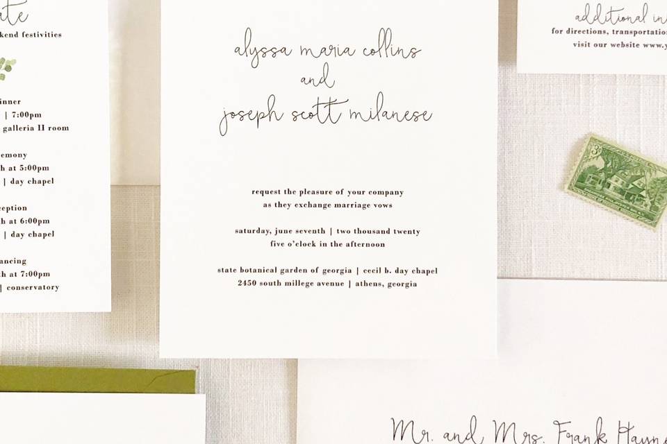 Minimal Greenery Invitation