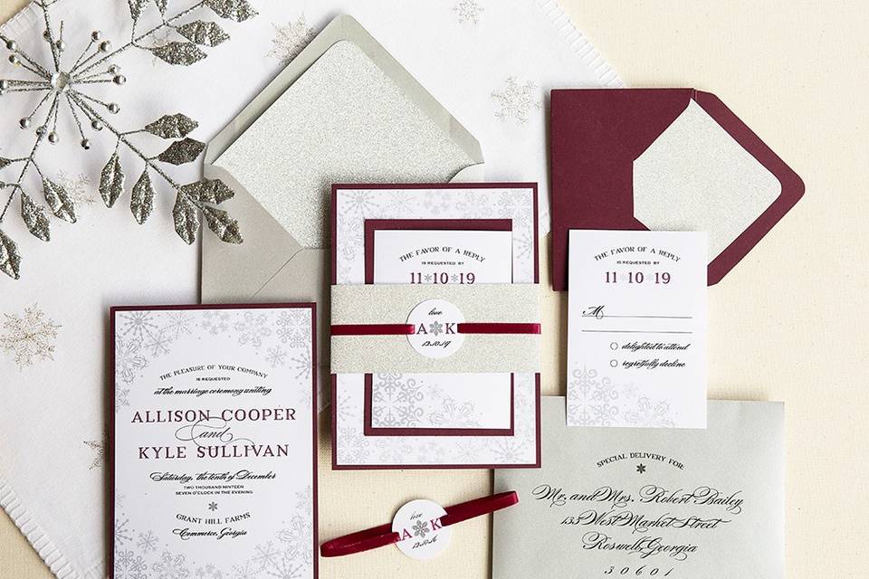 Winter wedding invitations