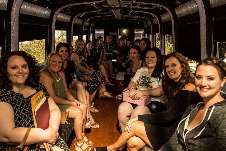 Bus from hotels to wedding/reception