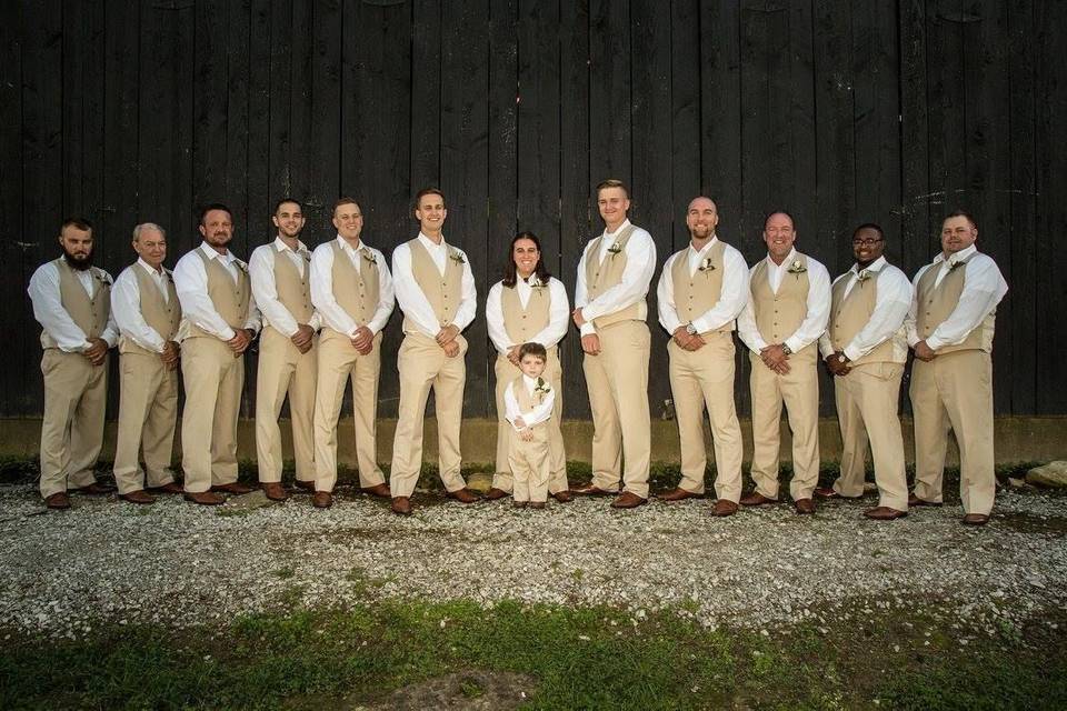 The groom with his groomsmen