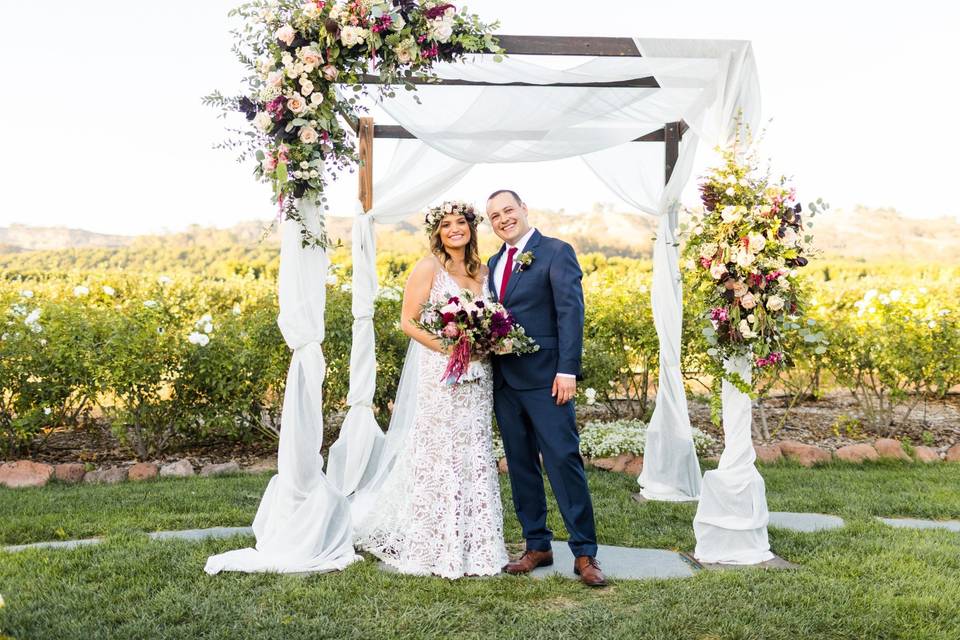 Burgundy and blush Arch Decor