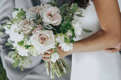 Blush and white bridal bouquet