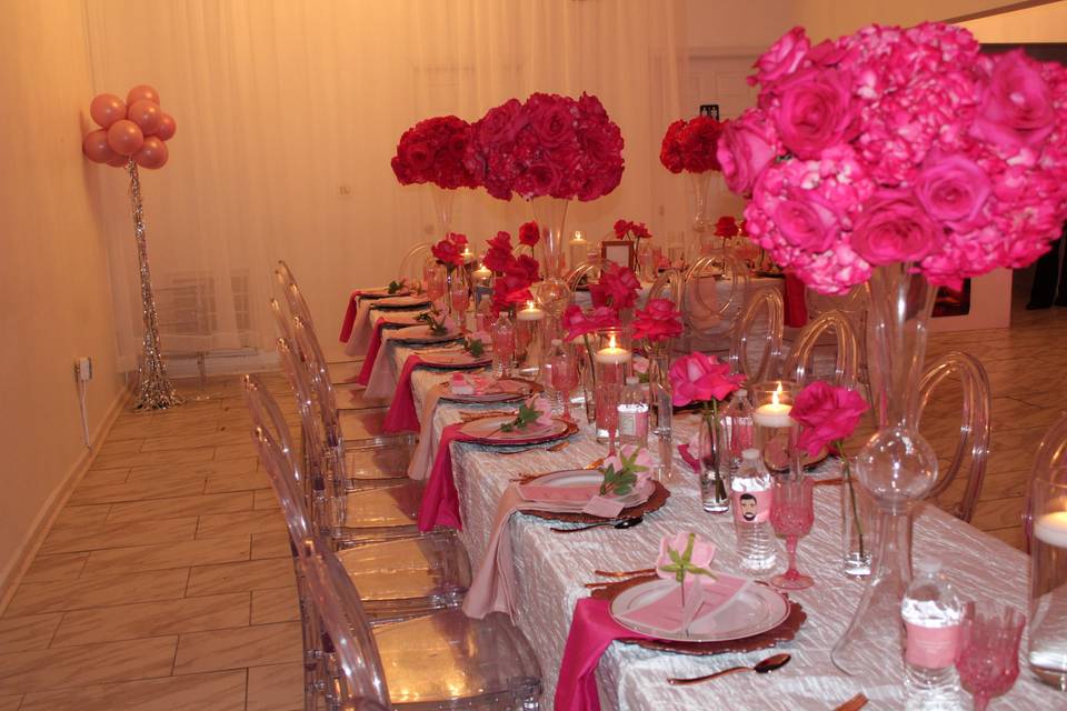 Pink intimate reception