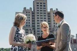 Elopement on top of a roof in