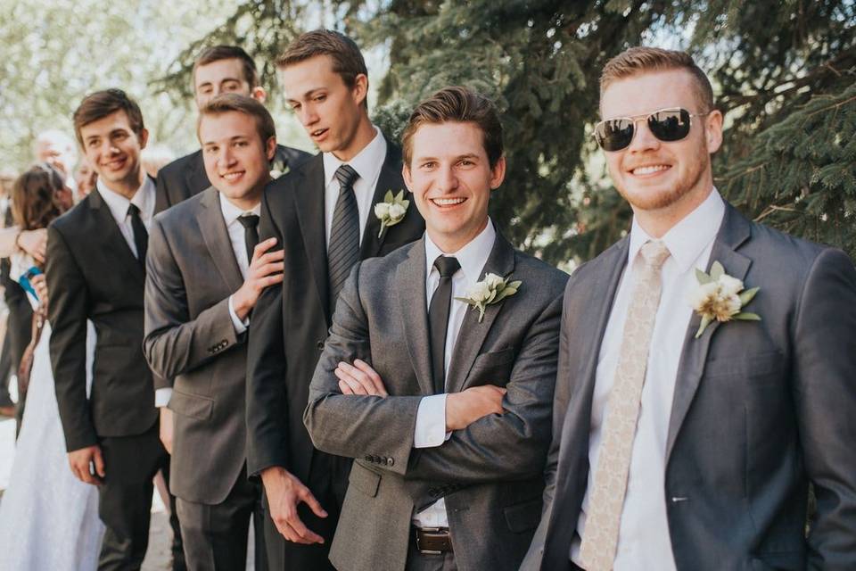The groom with his groomsmen