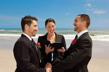 Beach wedding ceremony