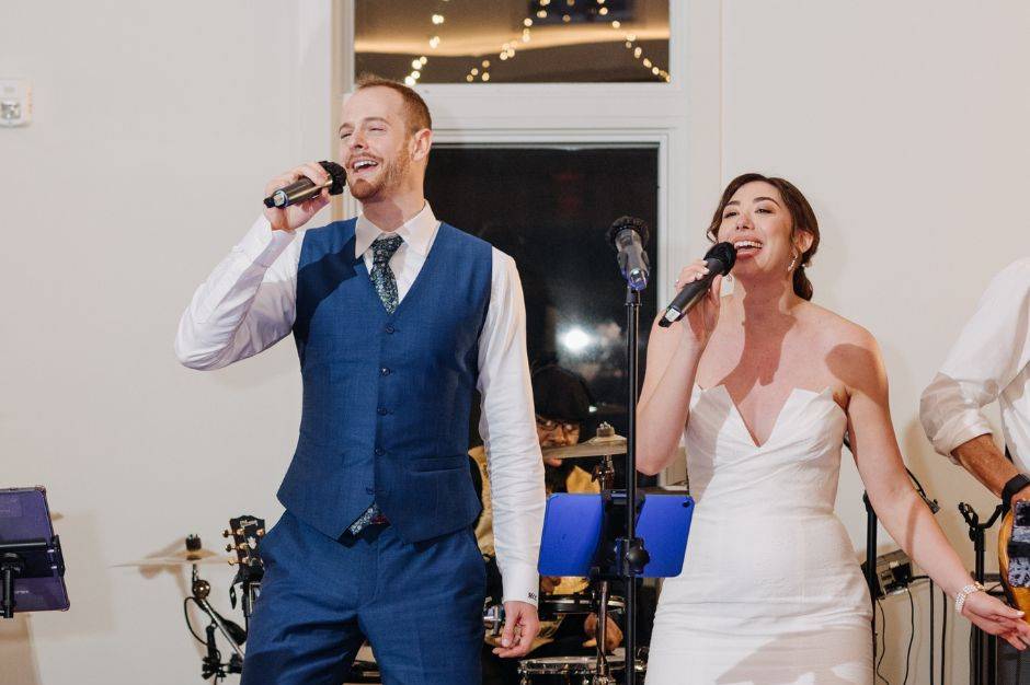 Bride and Groom singing
