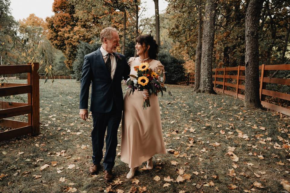 Happy couple at the Barn