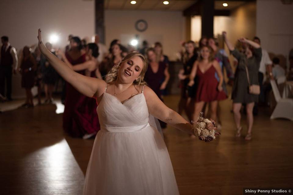 A bride and her ladies