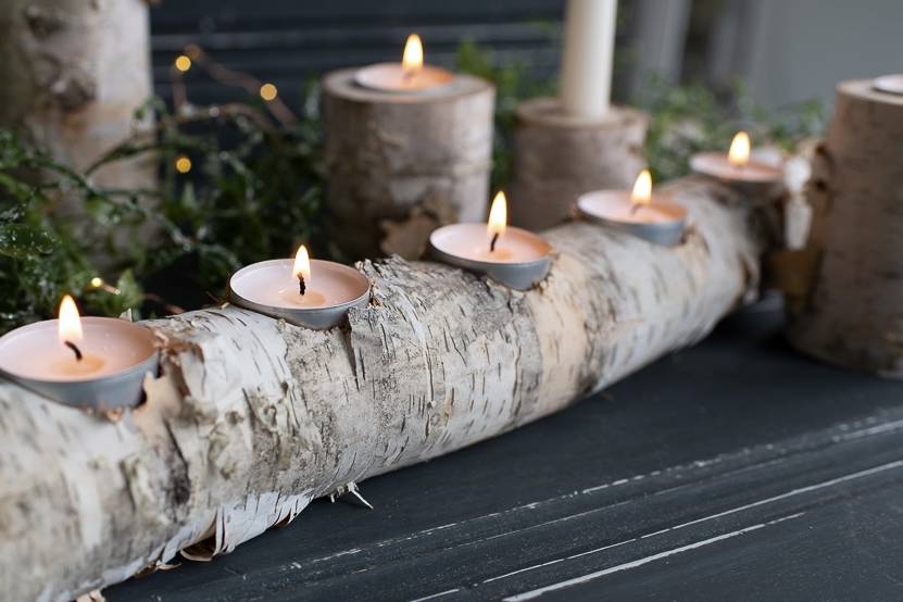 Aspen log candle holder
