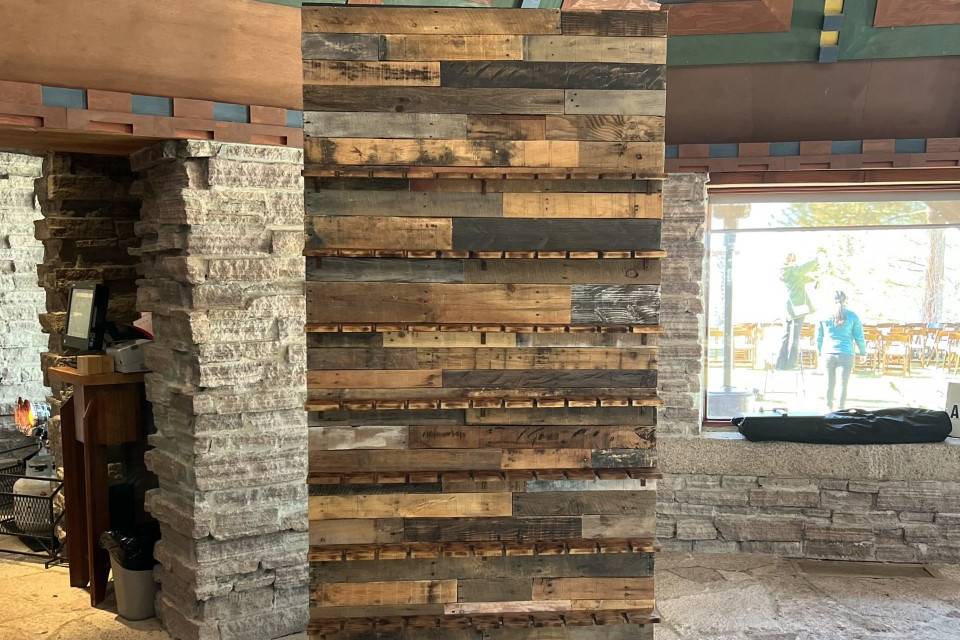 Rustic wine wall