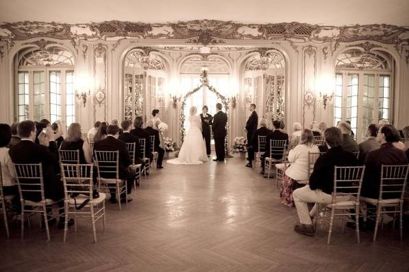 This wedding took place in Newport, RI. Photo by Sam Chinigo