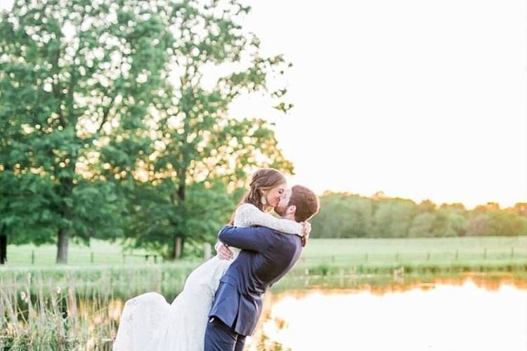 A romantic moment by the water (from Joan's wedding photo)