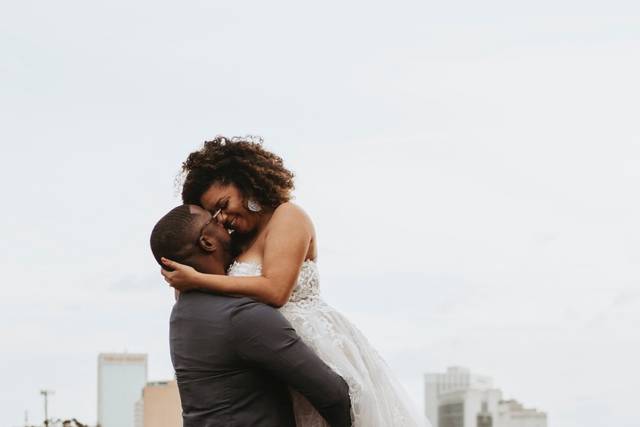 Rooftop Brick and Beam Wedding