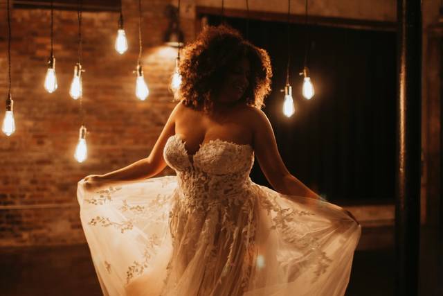 Glowy Brick and Beam Wedding
