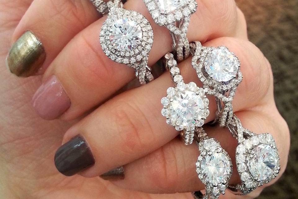 Halo engagement rings from Verragio.