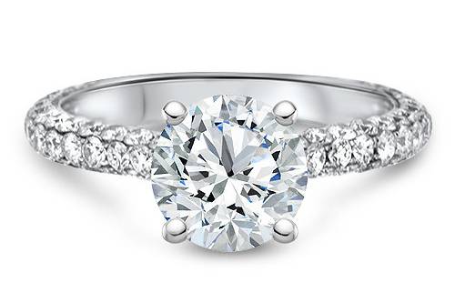 Pavé diamond engagement ring.