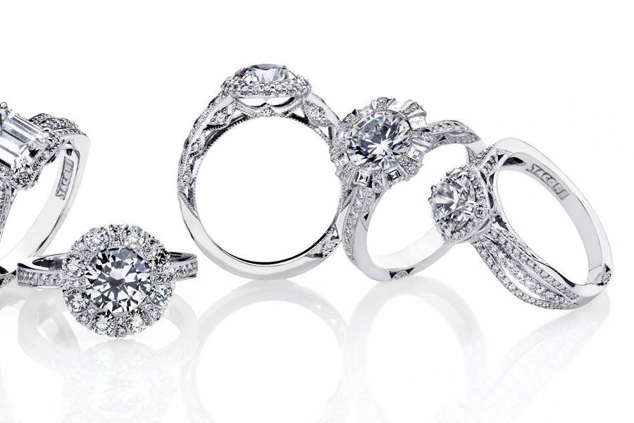 Engagement rings from Tacori's Blooming Beauties collection.