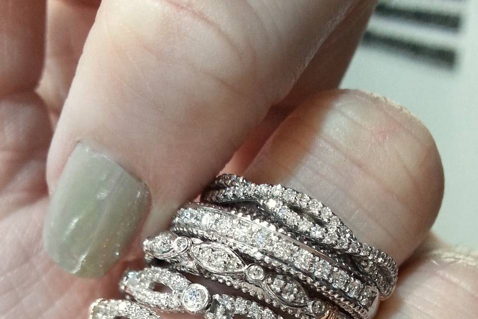 Unique Verragio wedding rings. Each has a match engagement ring too!