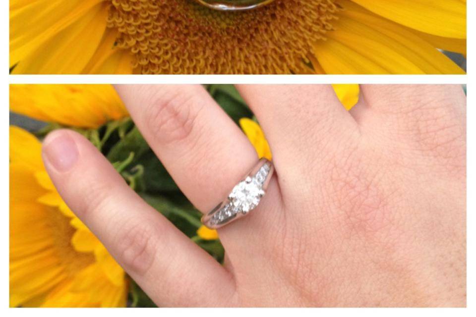 Janna's classic channel-set diamond engagement ring.