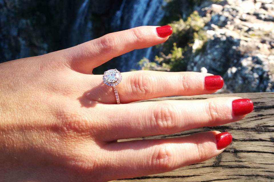 Courtney sent us this picture of her rose gold Natalie K engagement ring.