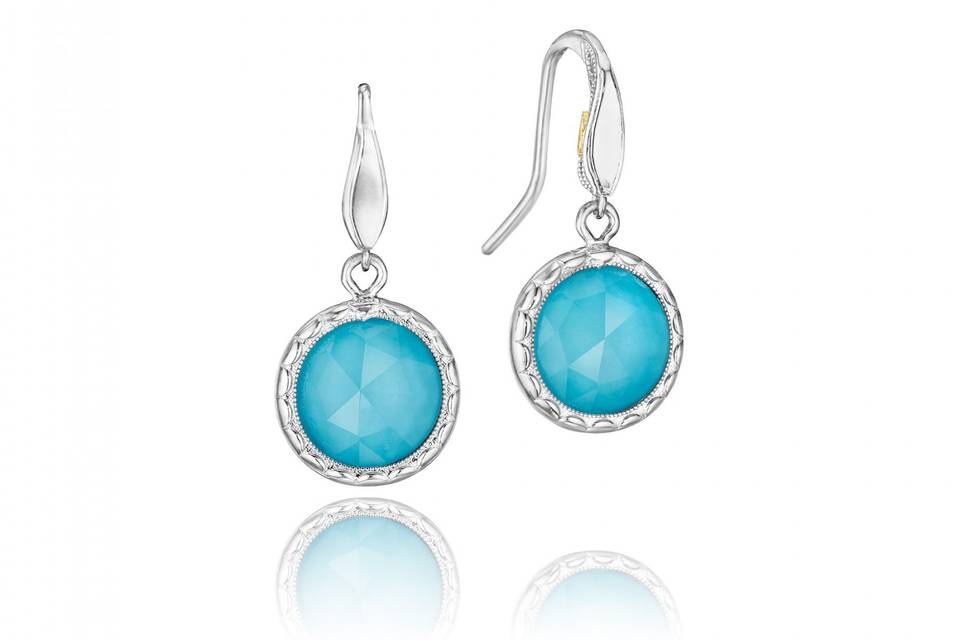 Something blue. Turquoise earrings from Tacori.