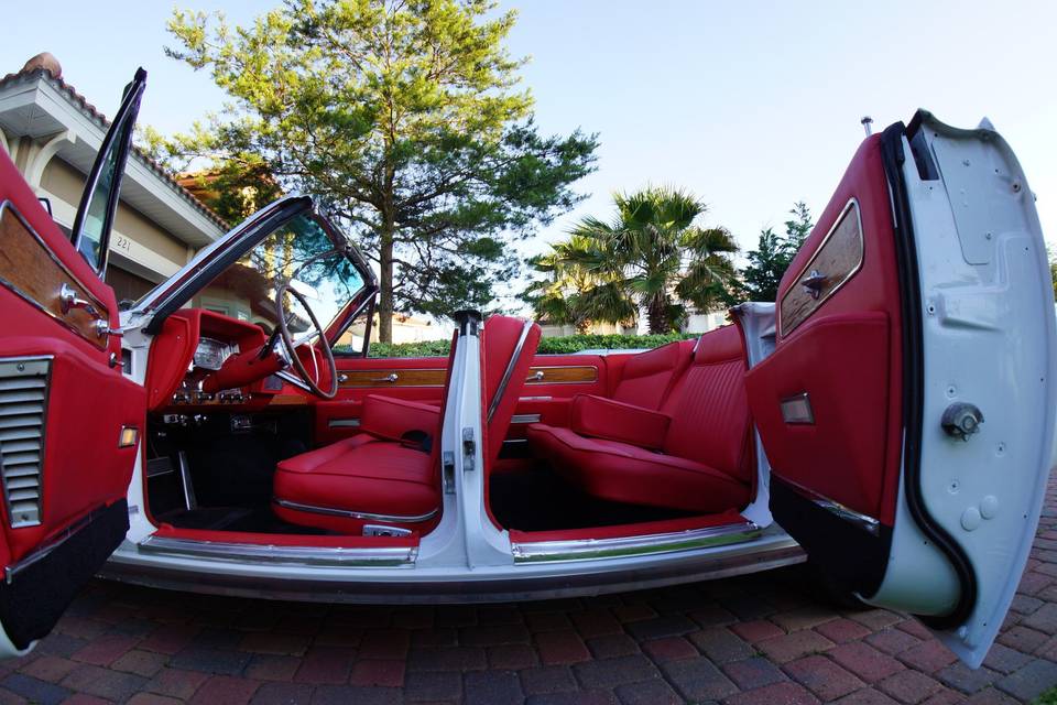 Red car interior