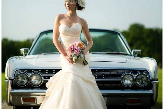 Bride and the limo