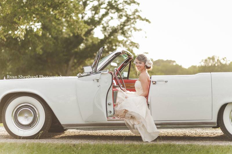 Bride loving the car