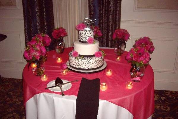 Multiple layered wedding cake