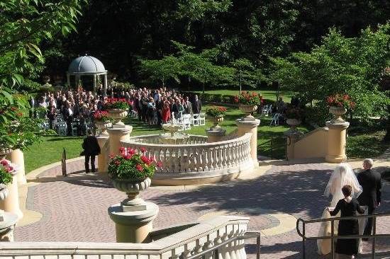 Outdoor wedding setup