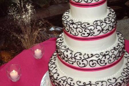 Multiple layered wedding cake