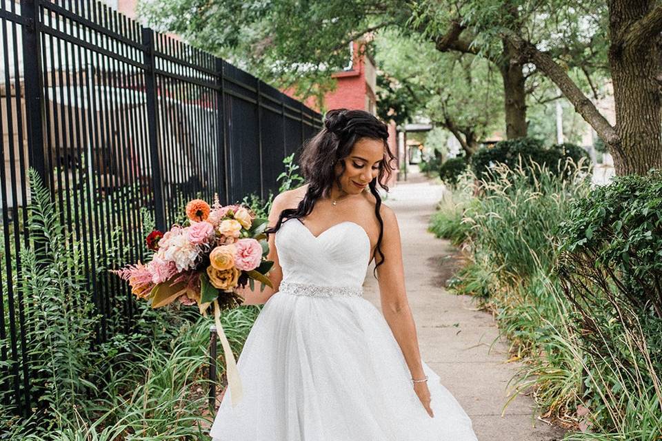 Luci in her wedding dress