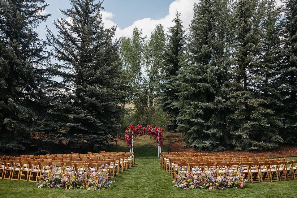 Colorful Floral Vail Wedding