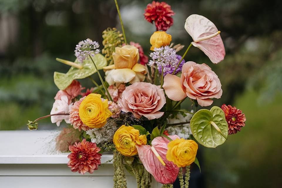 Colorful Floral Vail Wedding