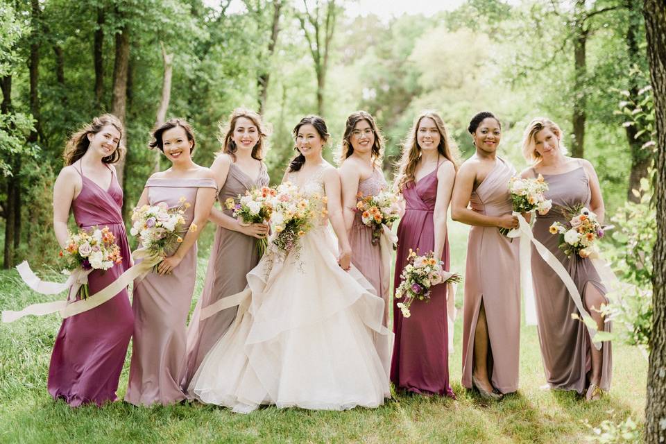 Bride and Bridesmaids